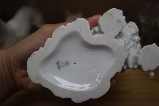 Two Bing & Grondahl dogs, two Augarten porcelain dogs and another (5)